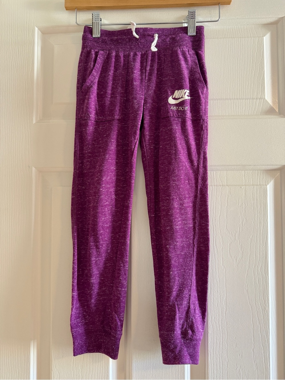 Nike Kids Plum Purple Jogger Sweatpants with White Logo